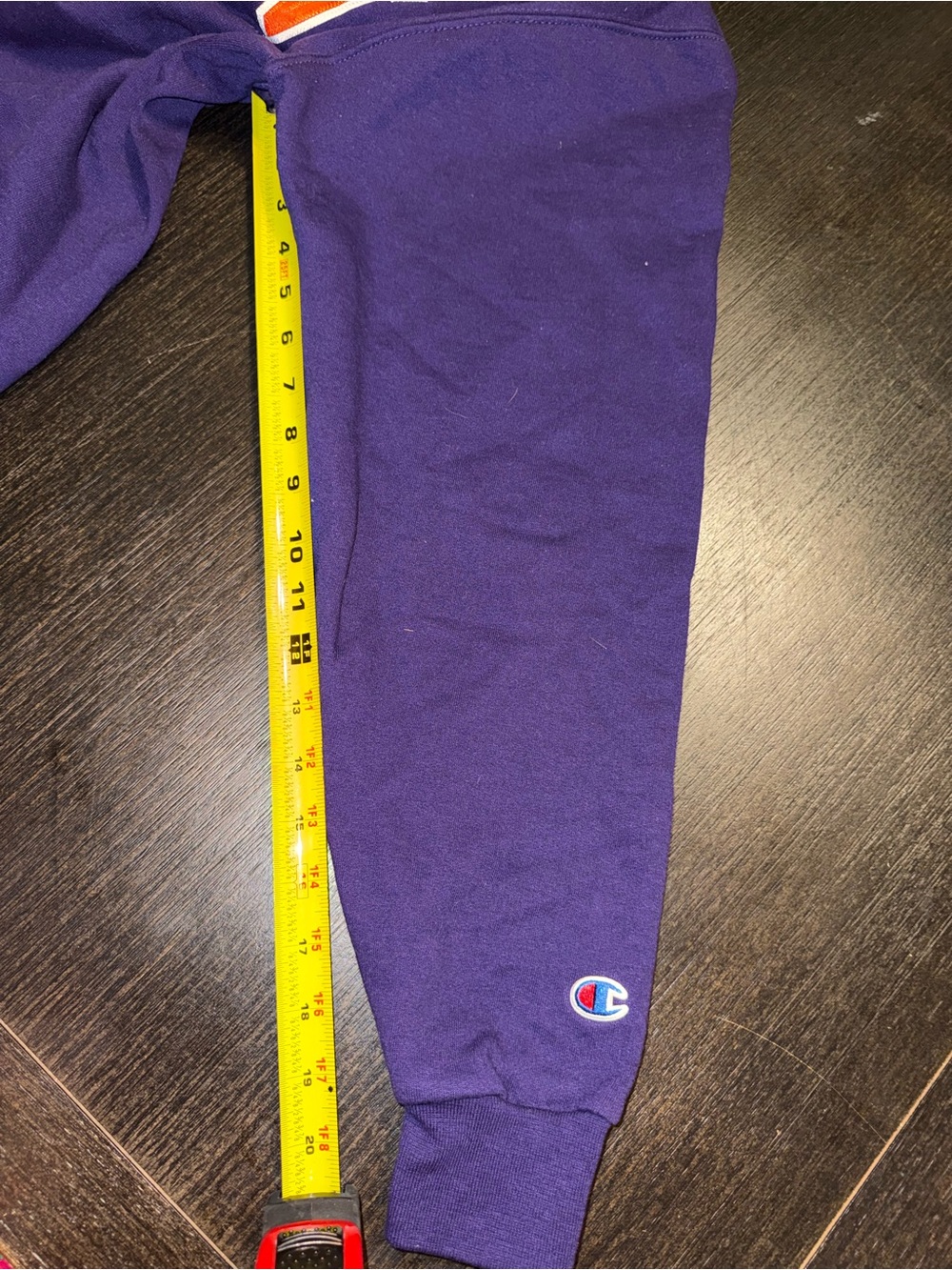 Vintage Champion Clemson Tigers Purple Sweatshirt Orange & White Logo - Picture 6 of 8